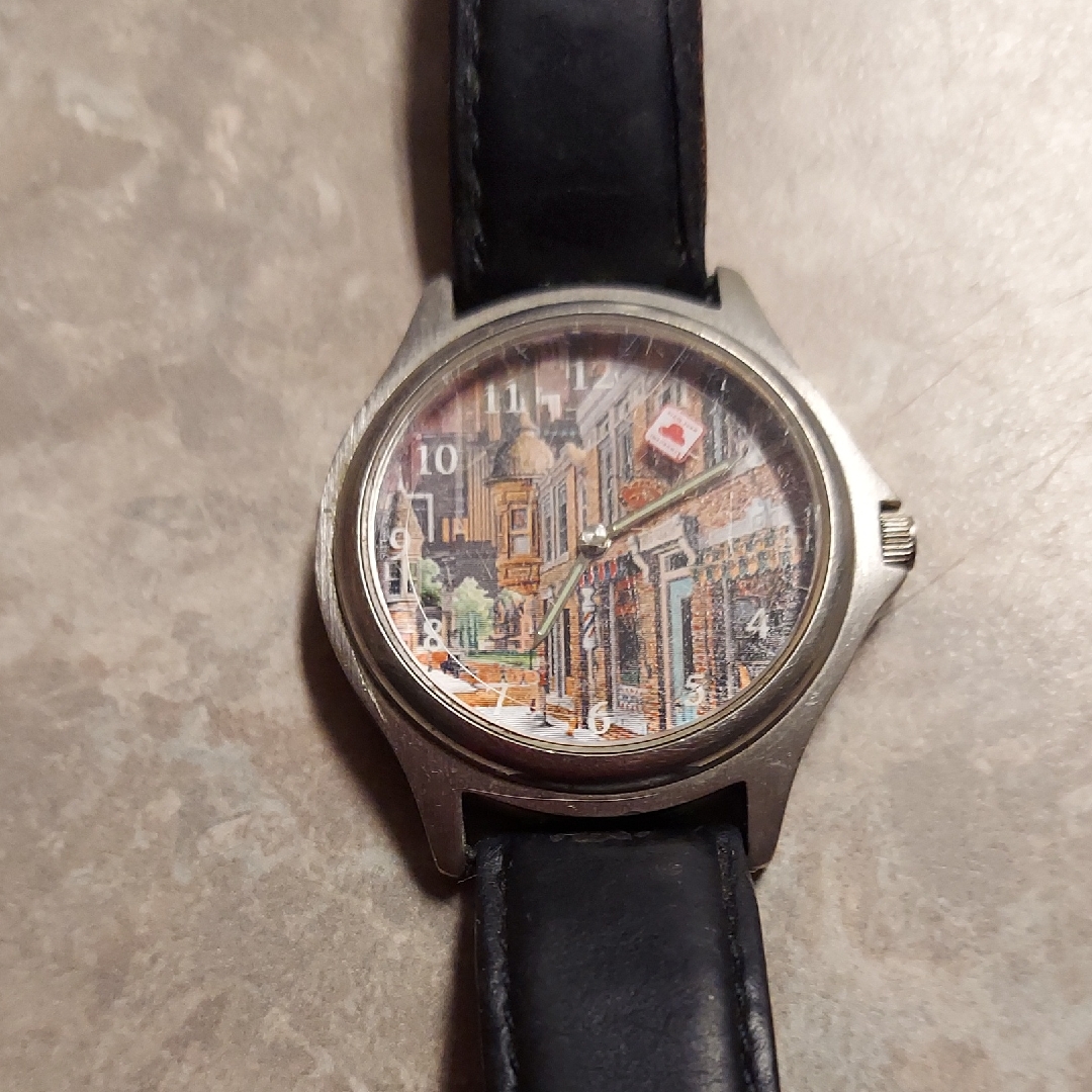 Sweda Watch With Black Leather Strap